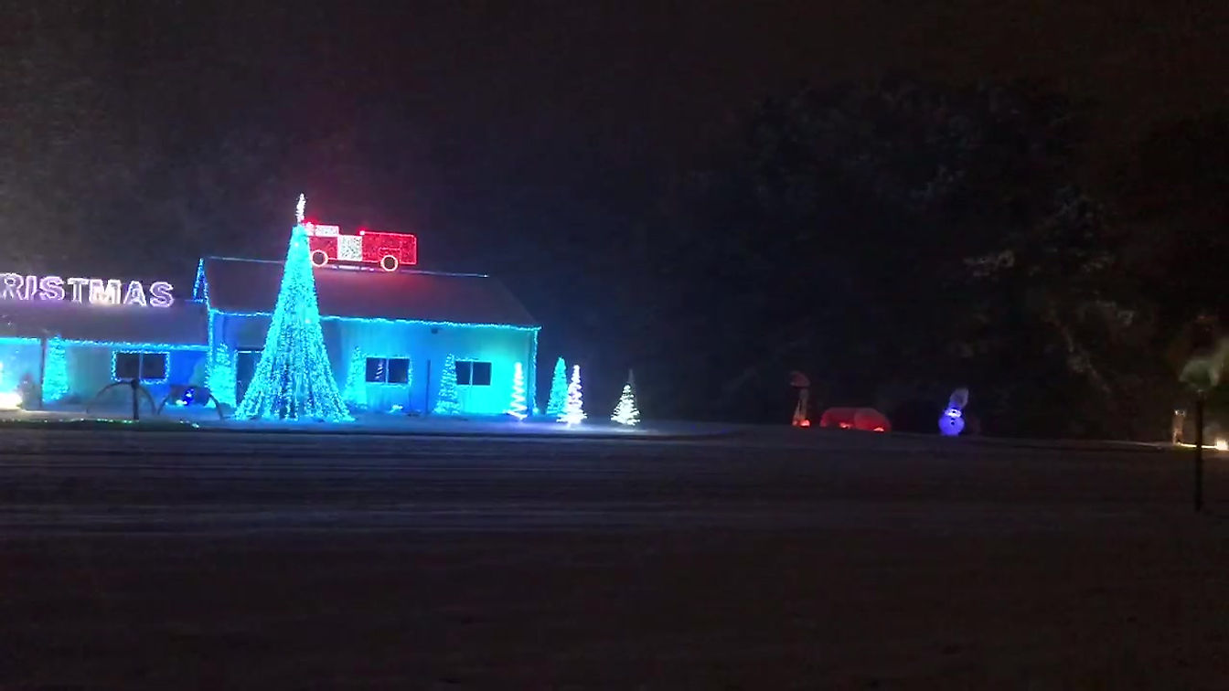 Contentnea Fire Department Christmas Light Show in the Snow